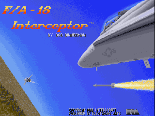 F/A-18 Interceptor title screen for Amiga